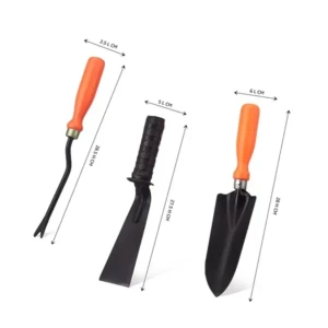 3-Piece Garden Tool Set Small Shovel, 2-inch Khurpi & Weeder Terrace Gardening Accessories