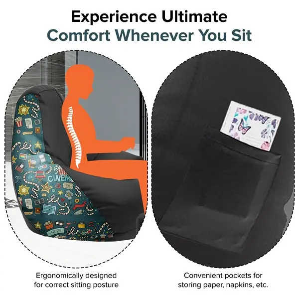 4 XL Premium Faux Leather Bean Bag Combo with Footrest & Cushion XXXL 4