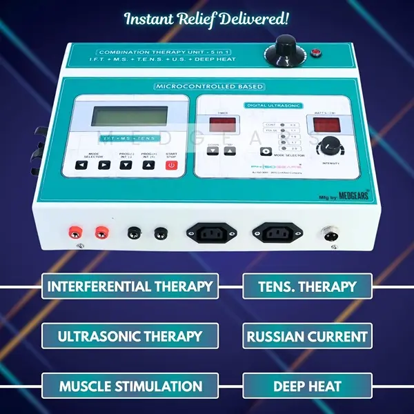 5 In 1 IFT MS Tens Ultrasonic Deep Heat Physiotherapy Machine Electrotherapy Combo Physiotherapy Machine 2