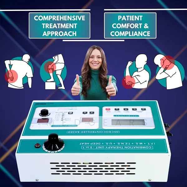 5 In 1 IFT MS Tens Ultrasonic Deep Heat Physiotherapy Machine Electrotherapy Combo Physiotherapy Machine 5