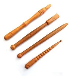 Acupressure stick in wooden zimmi Brown (Pack of 4) Reflexology Acupressure Tools