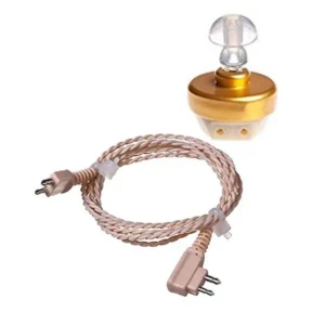 Axon Hearing Aid 2 pin wire with 1 Speaker (2 Pin) for Pocket Model Hearing Aid (Beige) 1