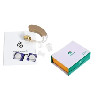 AXON HEARING AID F138 Sound Enhancement Amplifier Behind The Ear Hearing Machine, Beige