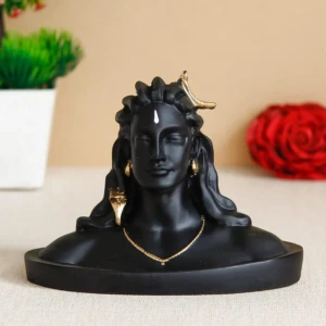 Black Resin Adiyogi Shiva Statue for Car Dashboard Adiyogi Statue for Home Decor Pooja Room Office 1
