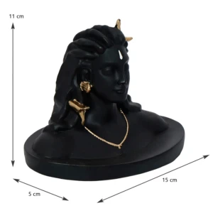 Black Resin Adiyogi Shiva Statue for Car Dashboard Adiyogi Statue for Home Decor Pooja Room Office