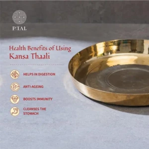 Brass Thali 11 inch Pooja Thali Serving Tableware Pure Brass Plate Dinner Thali 2