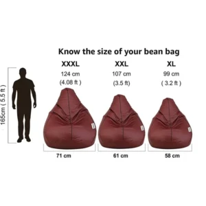 Classic XXL Bean Bag Cover (Without Beans) – Tan With Black Piping