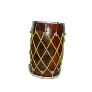 Full Size Mango Wood Punjabi Bhangra Dhol Natural Finish Free Padded Carry Bag