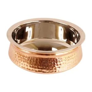 Hammered Steel Copper Serving Handi Bowl Without Lid, Serveware & Tableware, Home Restaurant, 300 ML,1pc1