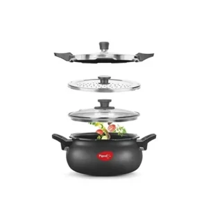 Pigeon All in One Ceramic Super Cooker, 5 Liters, Black/Transparent
