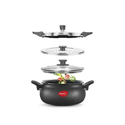Pigeon All in One Ceramic Super Cooker, 5 Liters, Black Transparent1