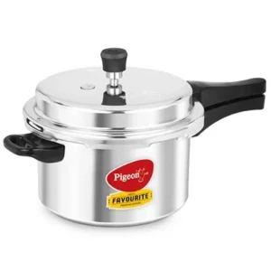 Pigeon Favourite Induction Base Aluminium Pressure Cooker with Outer Lid, 5 Litres, Silver1