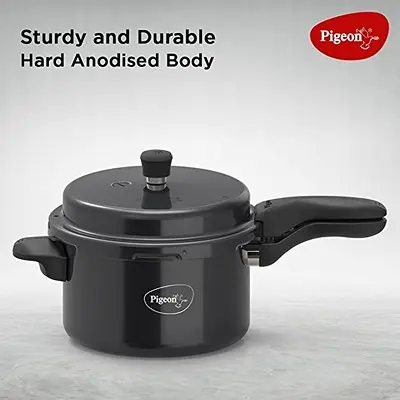 Pigeon Titanium 3 Ltrs Pressure Cooker - Black, Aluminium5