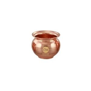 Pure Copper Kalash/Lota 500ml with Silver Touch Finish Drinkware & Water Storage Purpose with Many Ayurvedic Health Benefits 500Ml
