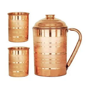 Pure Copper Silver Touch JUG with Two Copper Glass (1800) ML1