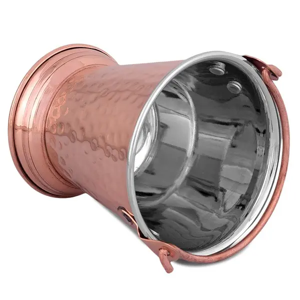 Pure Copper & Steel Bucket Balti for Serving Dishes Kitchenware and Tableware 1pcs3