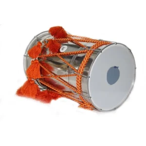 Special Punjabi Bhangra Steel Dhol, Dholak Drum, Dholki - Fiber White Skin 1