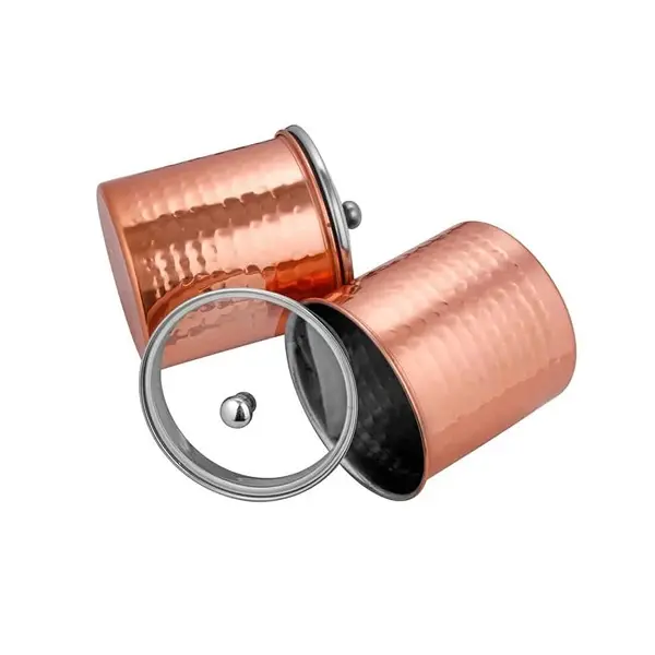 Stainless Steel Canister - 1000 ml, 2 Pieces, Grey, Copper2