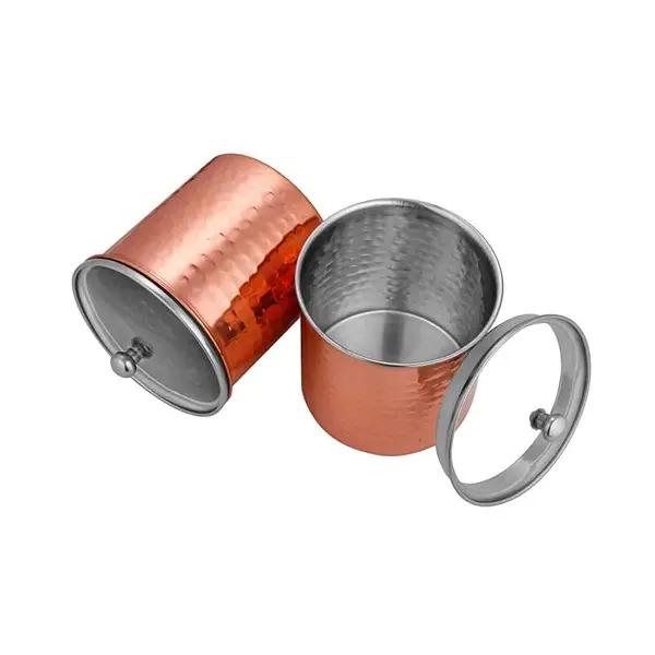 Stainless Steel Canister - 1000 ml, 2 Pieces, Grey, Copper3