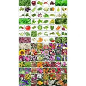 100 variety(50 flower and 50 vegetable) seeds combo pack with instruction manual. 1