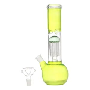 11-Inch Glass 10 Arm Tree Percolator Smoking Hookah Ice Bong with Shooter Pipe (29cm, Green)