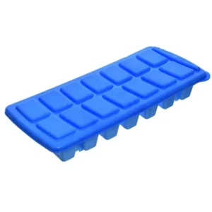 14 Cubes Plastic Unbreakable Virgin Plastic Ice Cube Tray with Lid (Set of 2,Multi)