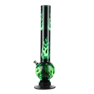 16 inch Acrylic Bong Smoking Bongs Hookah.(Green Fire, 40CM)