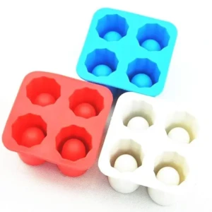 4 Cup Ice Shot Glass Shape Silicone Ice Cube Maker Freeze Mould Drink Party Ice Tray