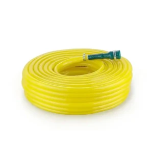 50 Meter 0.5 Inch PVC Yellow Water Pipe Lightweight, Durable & Flexible Hose with Accessories Connector & Clamps (50 Meter (220 Feet)) 1