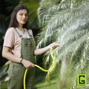 50 Meter 0.5 Inch PVC Yellow Water Pipe Lightweight, Durable & Flexible Hose with Accessories Connector & Clamps (50 Meter (220 Feet))