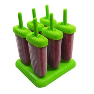 6pcs Reusable DIY Ice Lolly Mold Set Ice Candy Pop Ice Cream Maker Mould with Base - Assorted Colors1