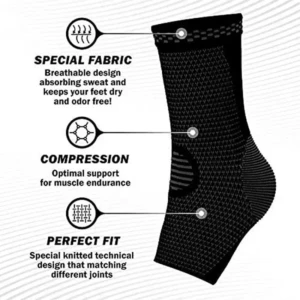 Ankle Support Brace Adjustable Sleeves – Running Compression Foot Brace for Men Women | Ankle Binder Pain Relief for Ankle Sprained (Maroon) (Black White, XL)
