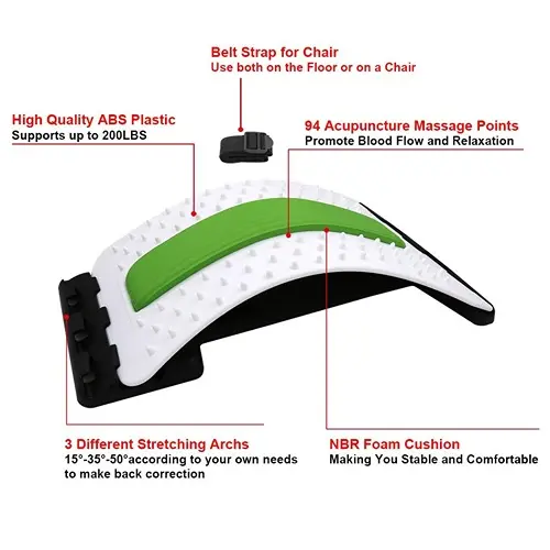 Back Acupuncture Massager Posture Corrector Stretching Device Magic Stretcher Equipment with Acupressure Points,Spinal Pain Relief Spine Relaxation tool (1pcs multicolour)4