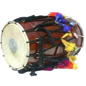 Bhangra Dhol Mango Wood Brown Punjabi Dhol - Wedding- Party-Enjoy with dhol sticks 1
