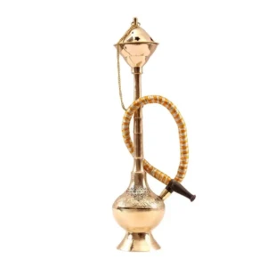 Brass Gold Finish Designer Hookah Sheesha |Decorative Item |Height 11.1″