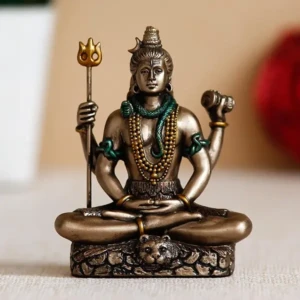 Brown Resin Meditating Lord Shiva Statue Shiv Murti Shiv Idol Gift 1