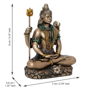 Brown Resin Meditating Lord Shiva Statue Shiv Murti Shiv Idol Gift