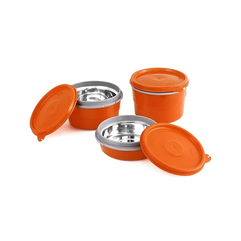 Cello Max Fresh Hot Wave Microwaveable Lunch Box, Stainless Steel Inner, 3pc 3