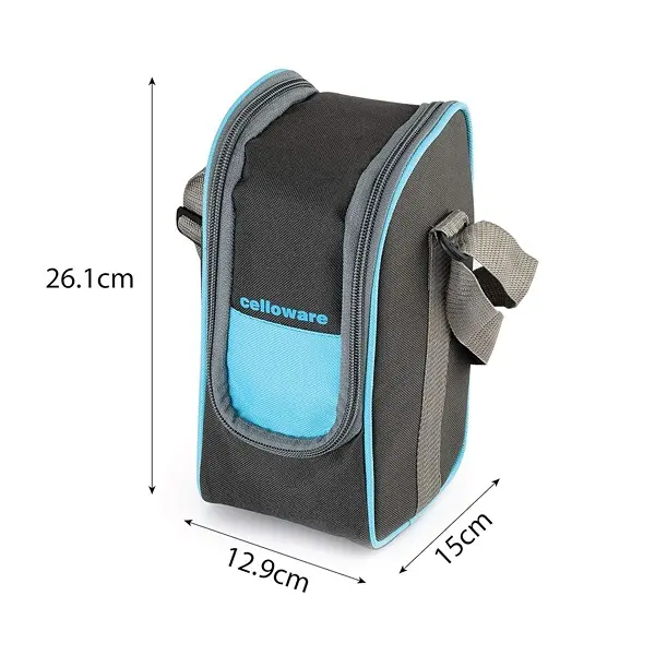 CELLO Steelox Stainless Steel Lunch Box Set of 4 with Bag Blue Tiffin Box with Jacket Leakproof 3