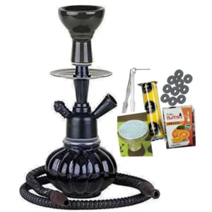 Chess lifestyle glass iron hookah 12 inch black1