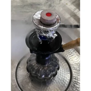 Chess lifestyle glass iron hookah 12 inch black