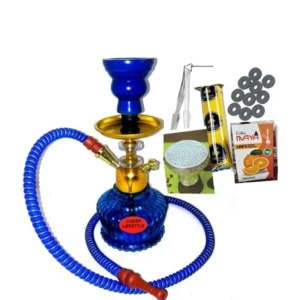 Chess lifestyle glass iron hookah 12 inch blue combo1