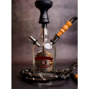 Chivalry 12 Hookah Shisha Pot 650 Gram Iron (Clear red) 11 inch Glass With Hose, Silicon chillum & Tong1