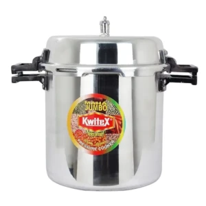 Commercial Hard Non-Anodized Aluminum Big Boy Classic Pressure Cooker with Outer Lid - 26 L - Large Size (Silver)1