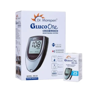 DR. MOREPEN GlucoOne Blood Glucose Monitor Model BG 03 with 25 Strips 1
