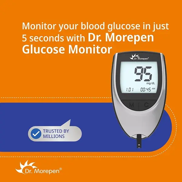 DR. MOREPEN GlucoOne Blood Glucose Monitor Model BG 03 with 25 Strips 5