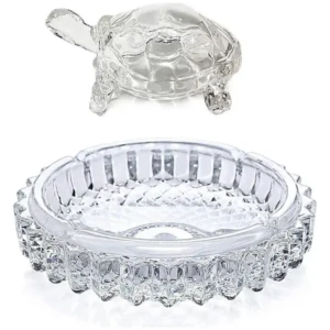Feng Shui Crystal Tortoise with Plate for Good Luck Tortoise1 StoreEla.com
