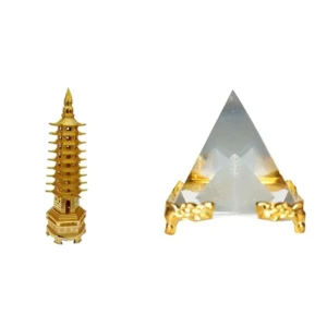 Feng Shui Power Combo Education Tower with Crystal Pyramid Crystal Turtle Tortoise 1 StoreEla.com