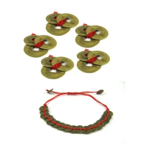 Feng Shui Set of 15 Lucky Coins and 17 Coins Bracelet for Wealth and Achievement StoreEla.com
