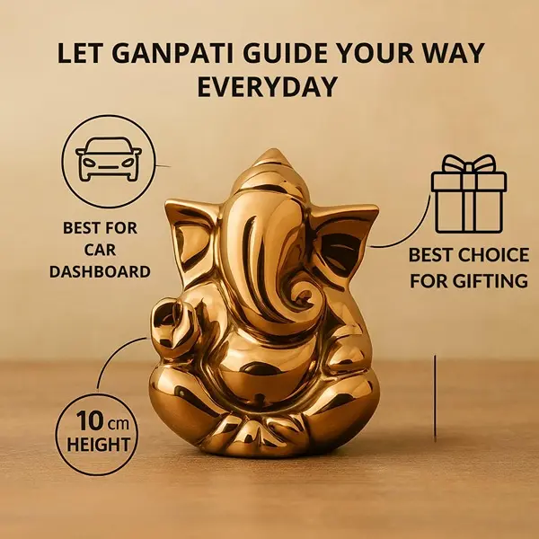 Ganesh Idol for Home Decor & Car Dashboard Ganesh Ji Murti Decorative Showpiece 10cm 6